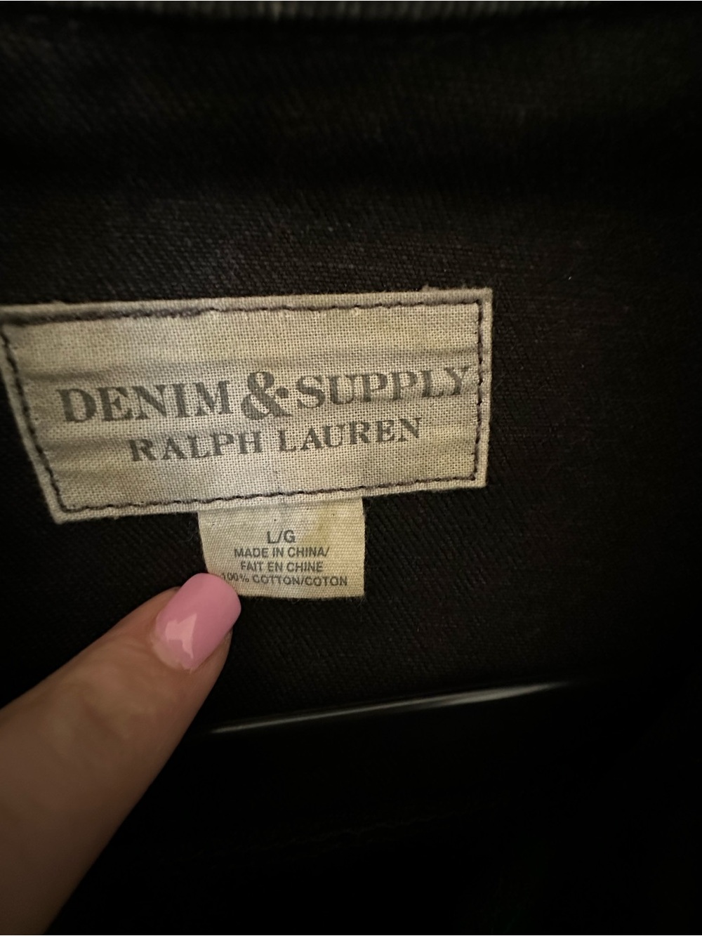 Ralph Lauren Denim & Supply Men’s Black Distressed Jacket USA Flag RRL size L - Picture 6 of 8
